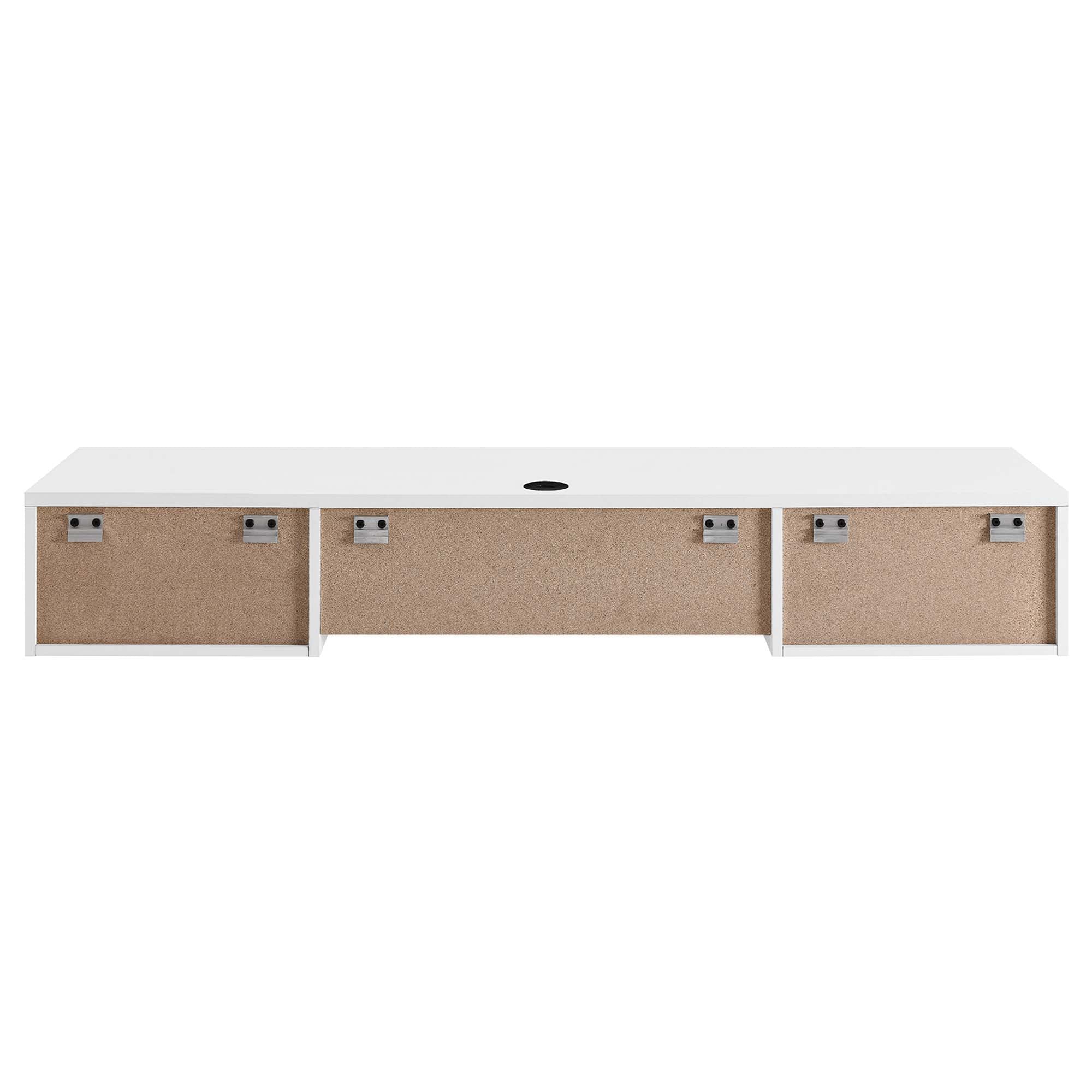 Render Wall Mount Wood Office Desk - White