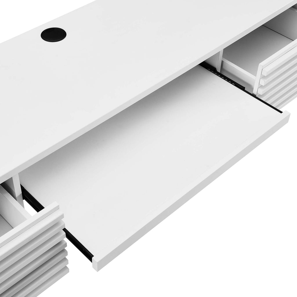 Render Wall Mount Wood Office Desk - White