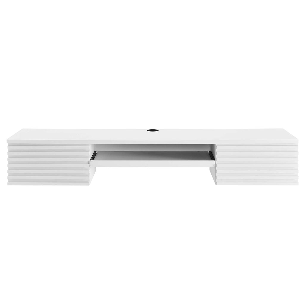 Render Wall Mount Wood Office Desk - White