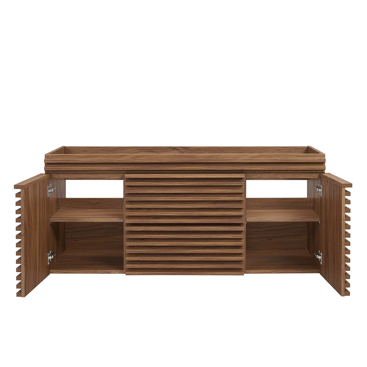 Render 48" Single Sink Compatible (Not Included) Bathroom Vanity Cabinet - Walnut