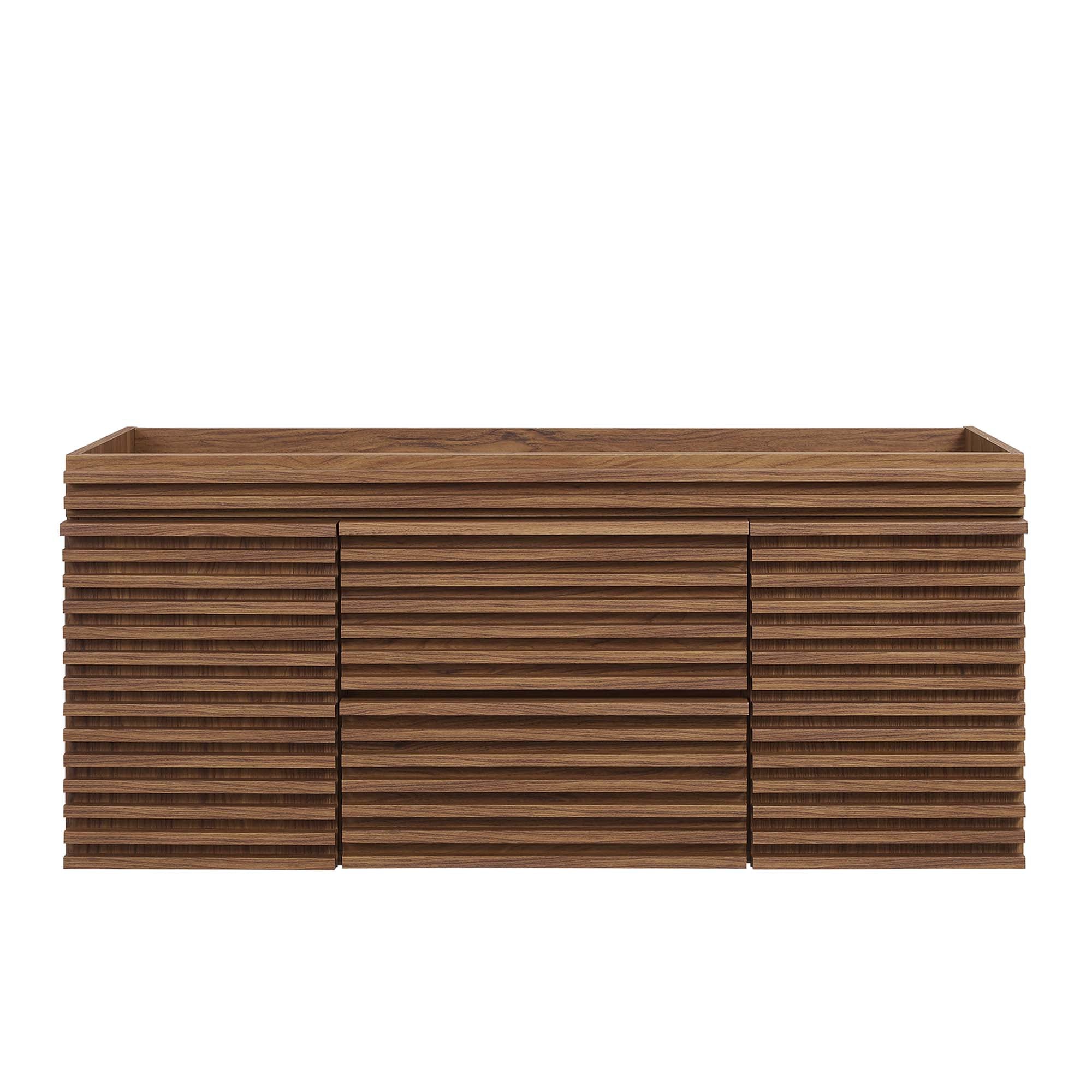 Render 48" Single Sink Compatible (Not Included) Bathroom Vanity Cabinet - Walnut