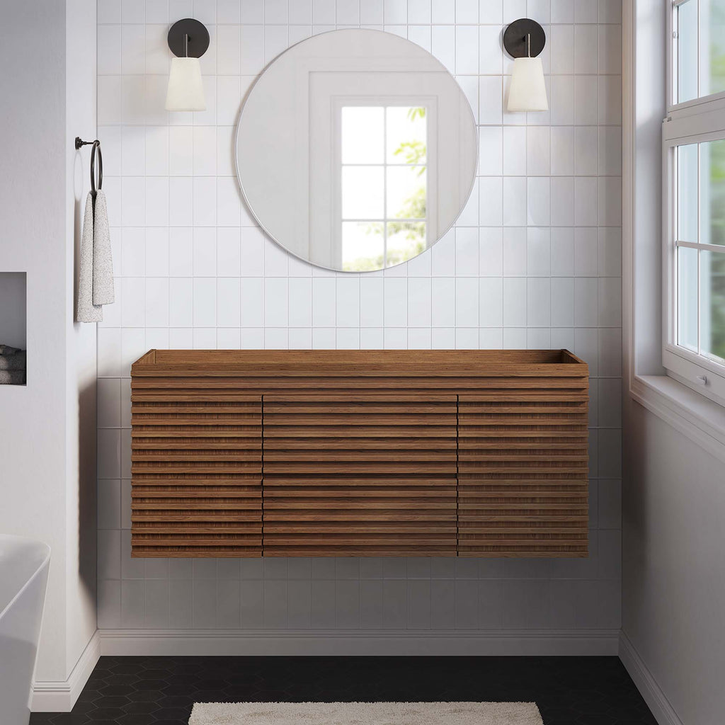 Render 48" Single Sink Compatible (Not Included) Bathroom Vanity Cabinet - Walnut