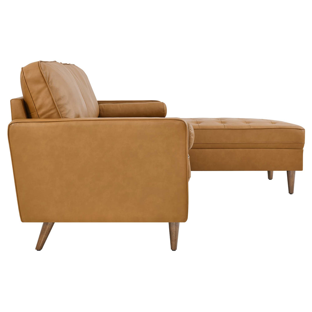 Valour 98" Leather Sectional Sofa - Tan