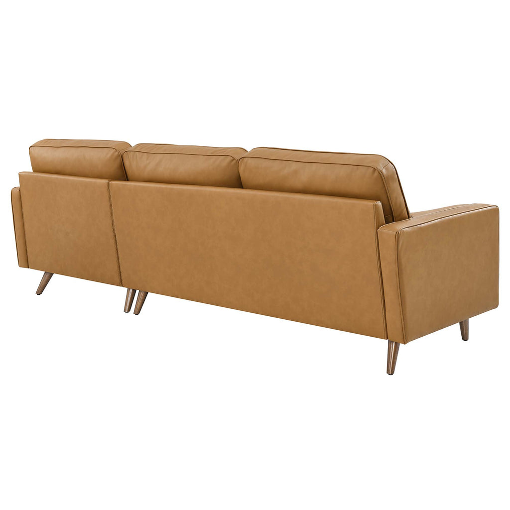Valour 98" Leather Sectional Sofa - Tan