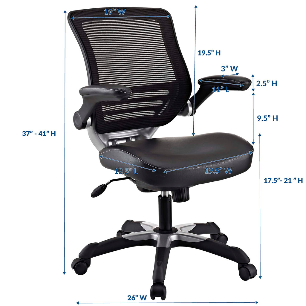 Edge Vinyl Office Chair - Black