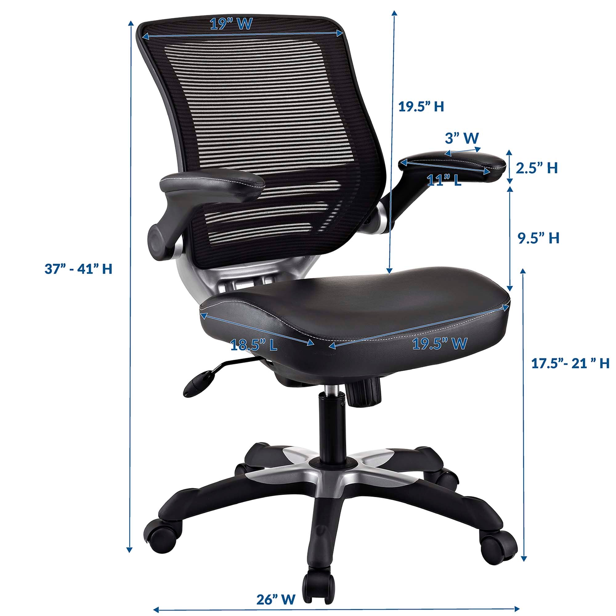 Edge Vinyl Office Chair - Black