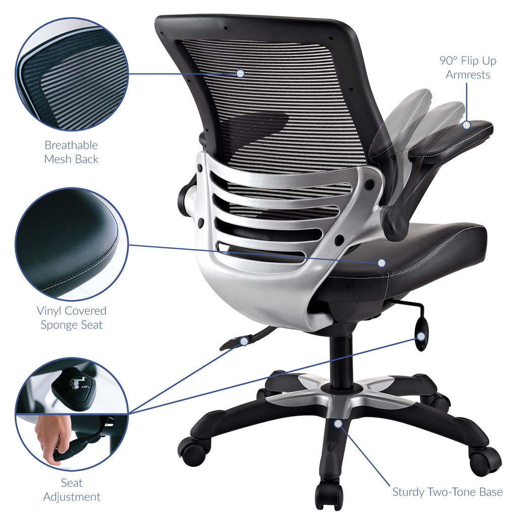 Edge Vinyl Office Chair - Black