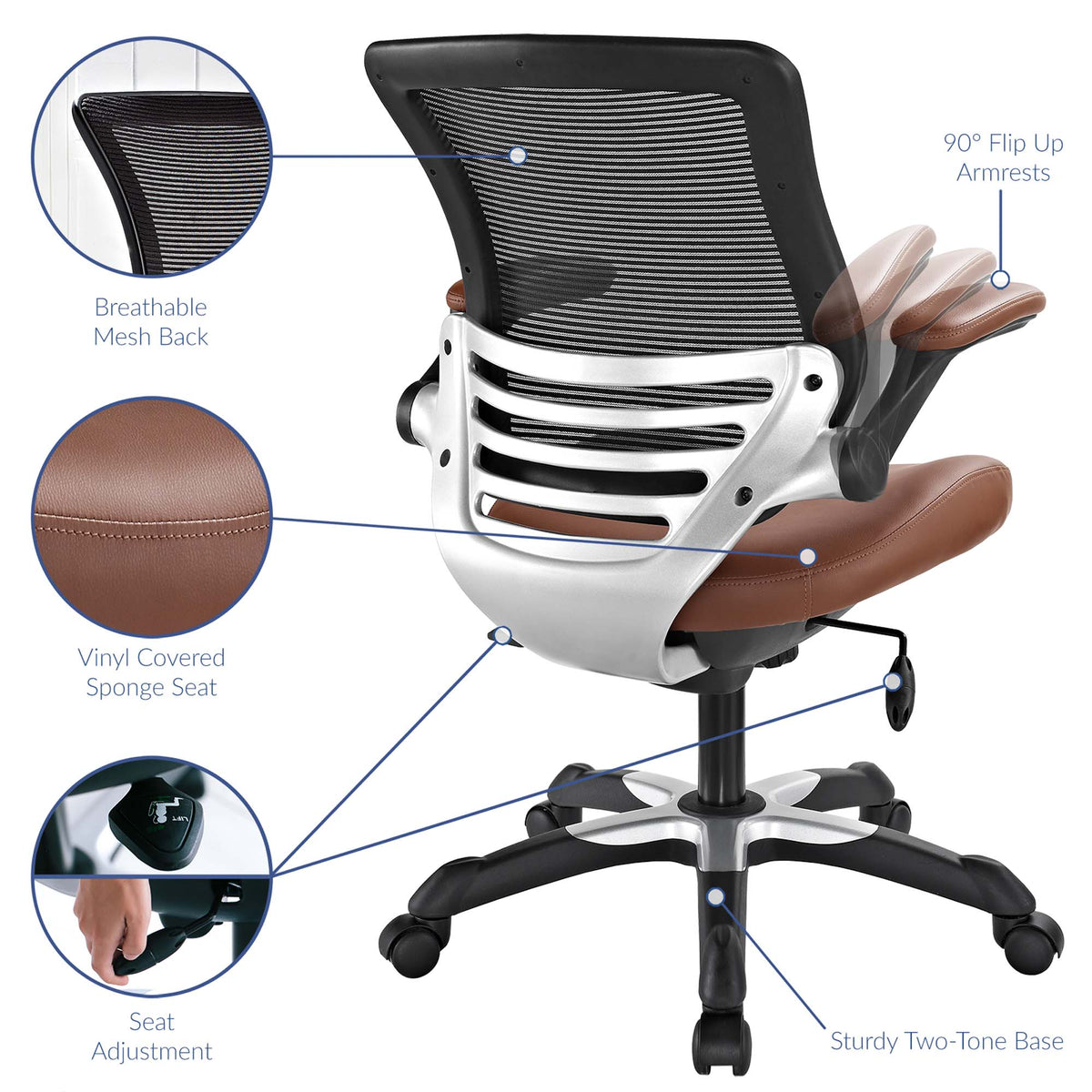 Edge Vinyl Office Chair - Tan