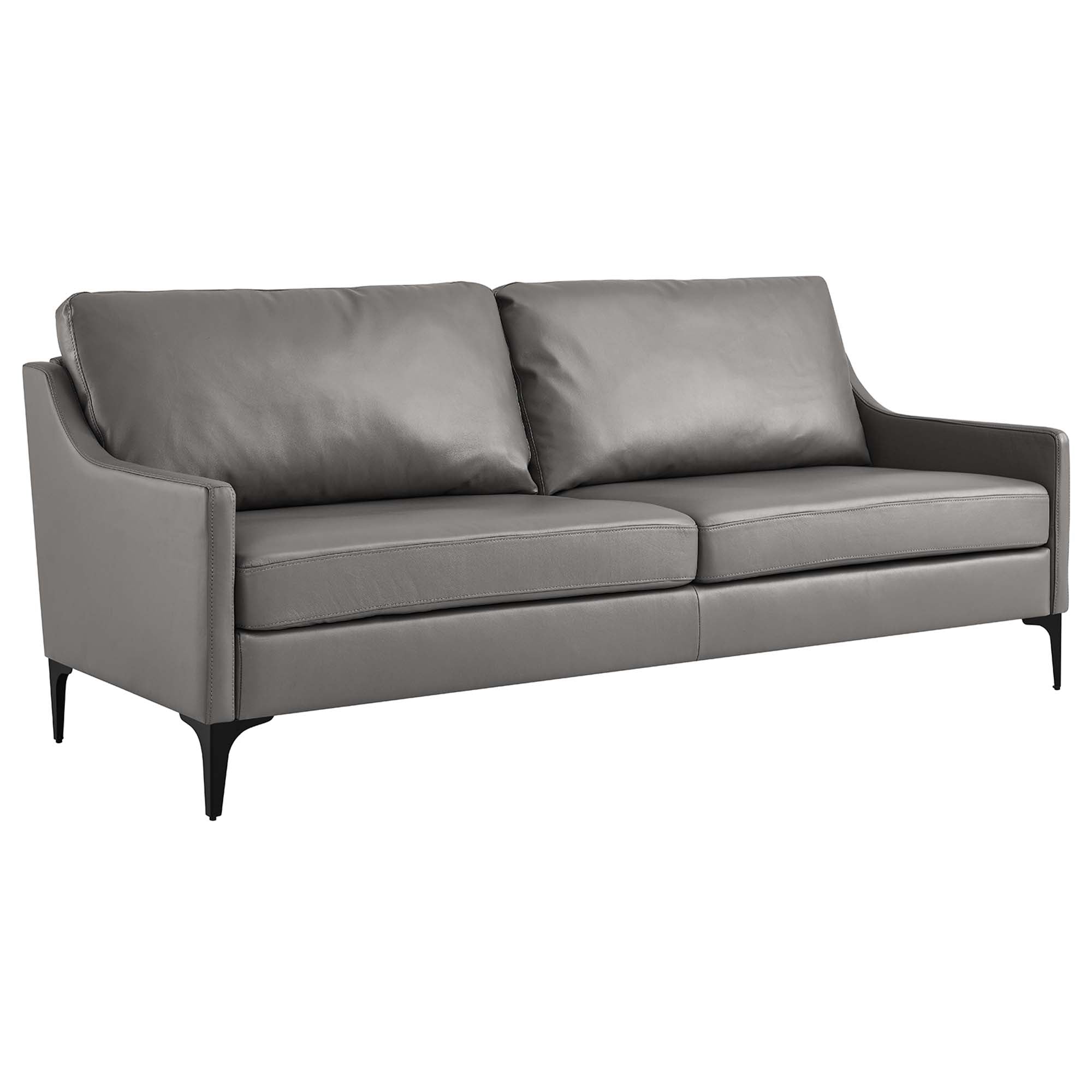 Corland Leather Sofa - Gray