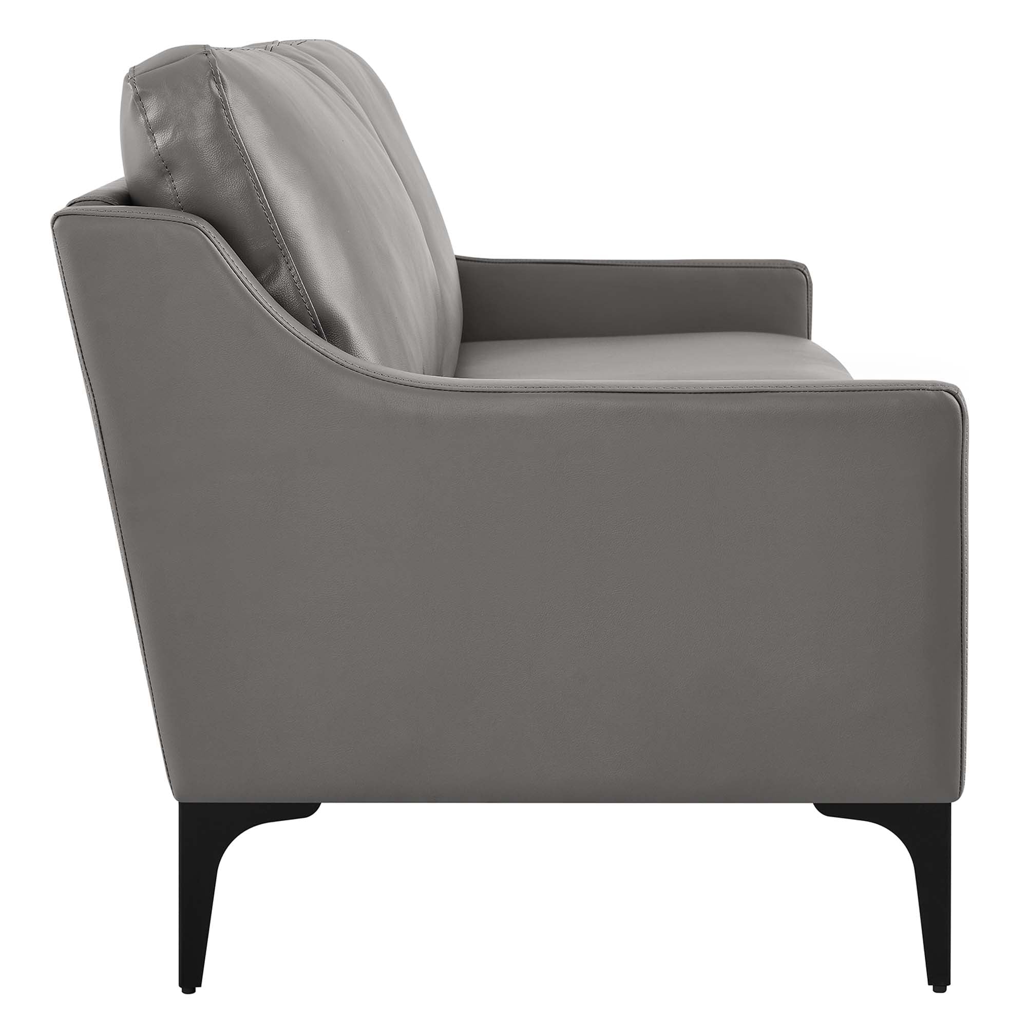 Corland Leather Sofa - Gray