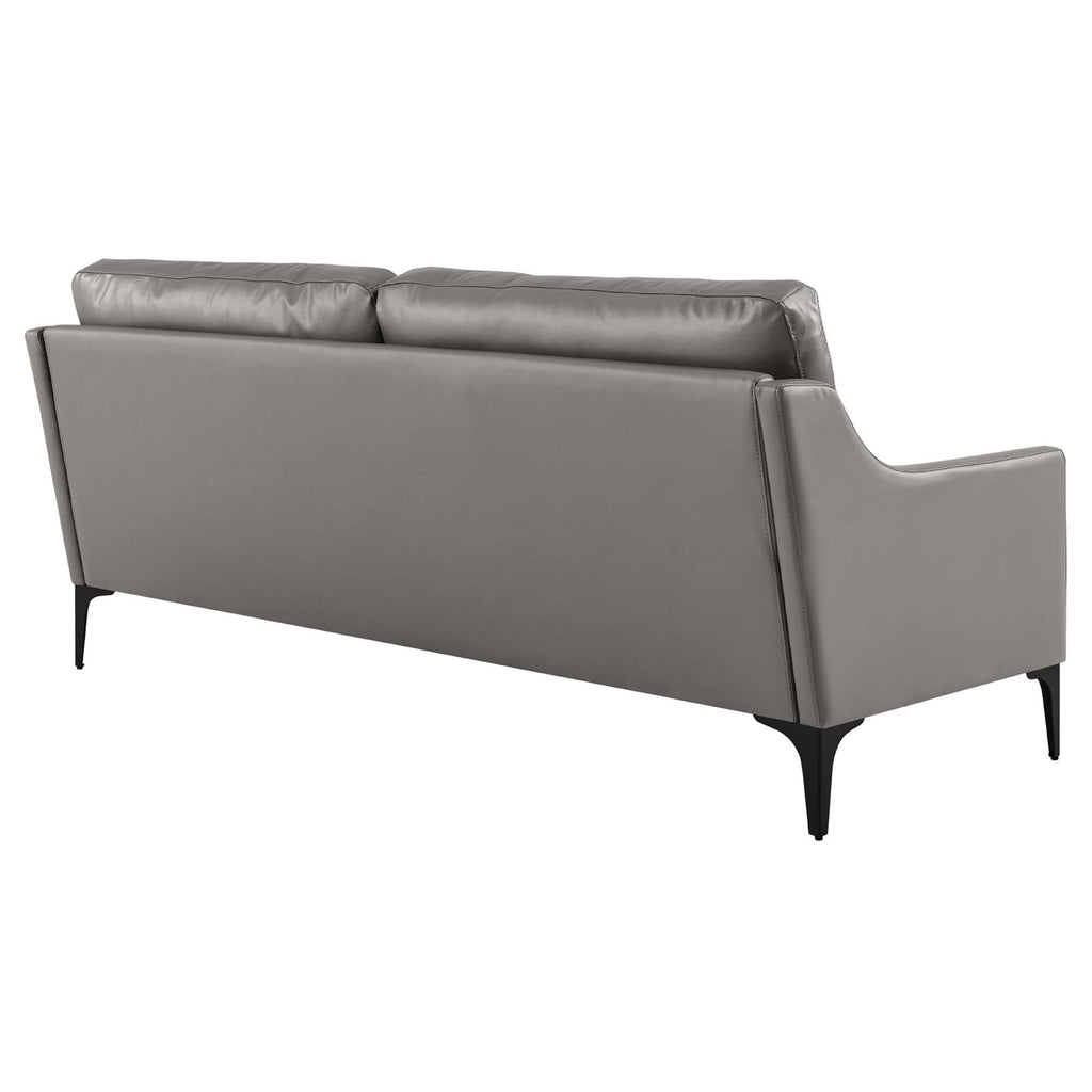 Corland Leather Sofa - Gray