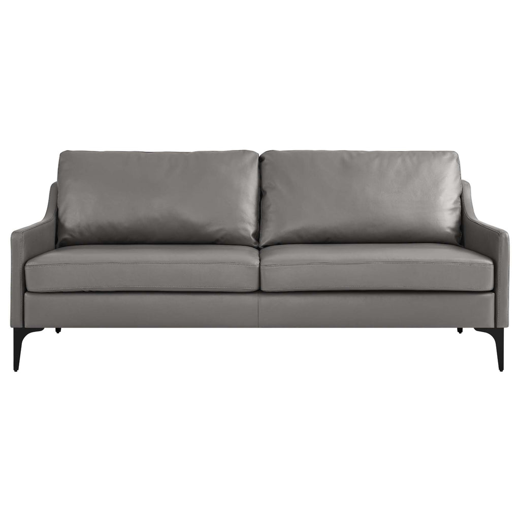 Corland Leather Sofa - Gray