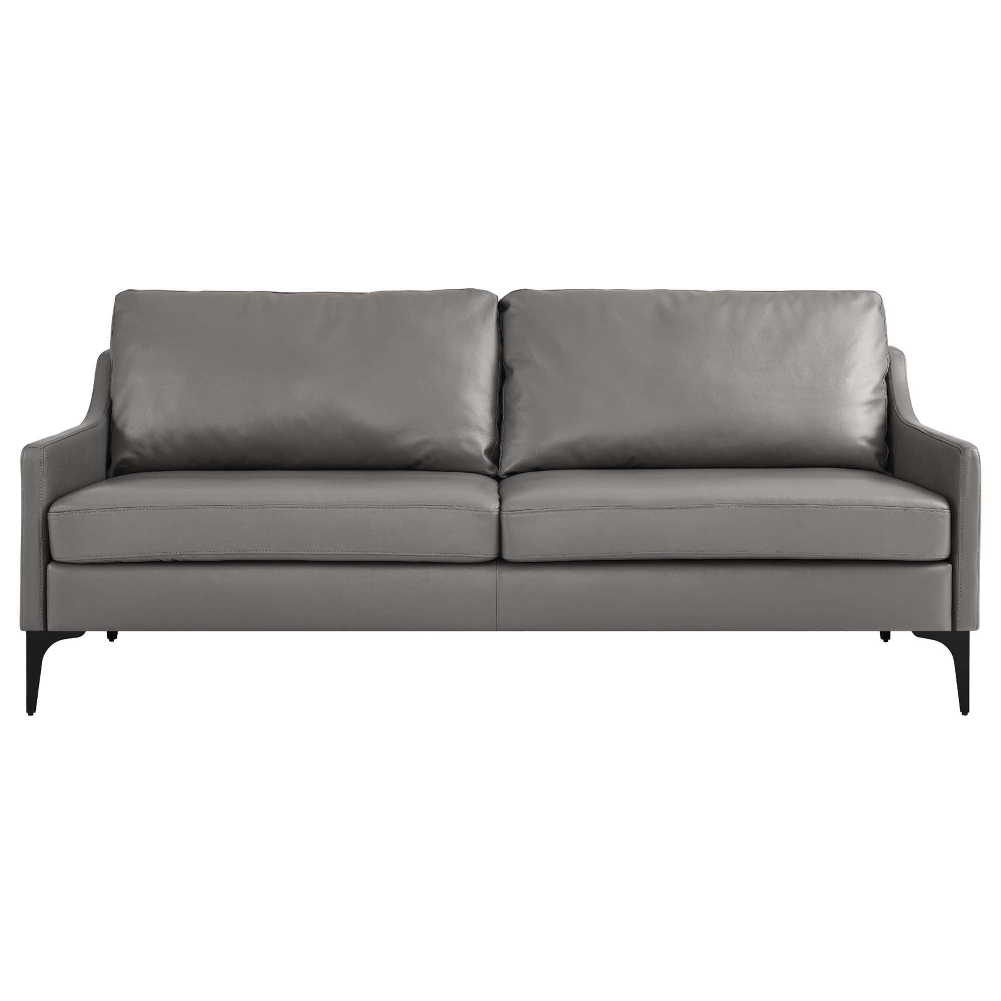 Corland Leather Sofa - Gray