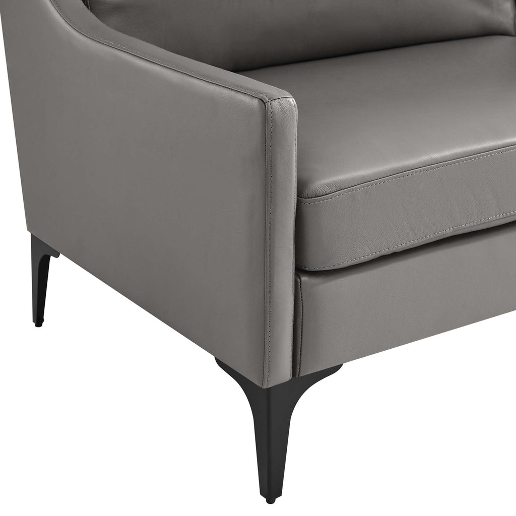 Corland Leather Sofa - Gray