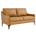Corland Leather Loveseat - Tan