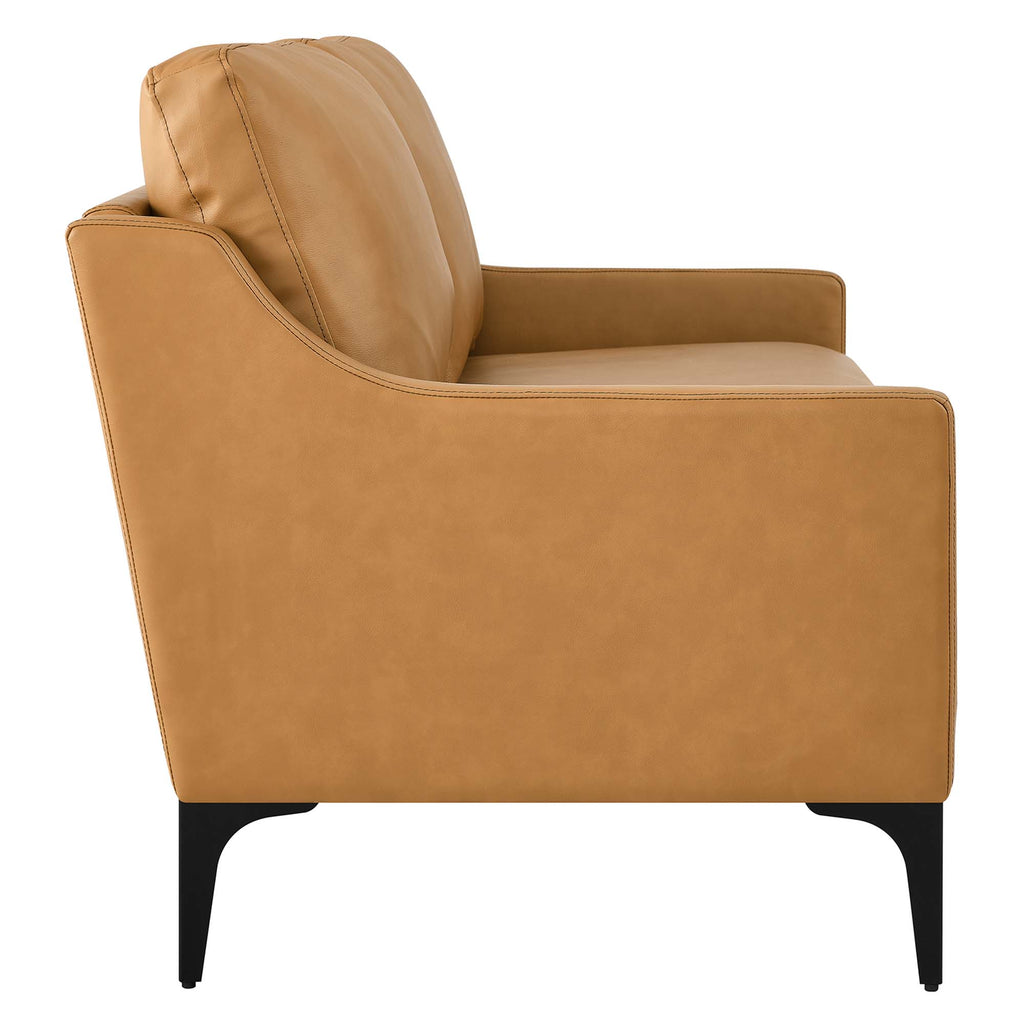 Corland Leather Loveseat - Tan