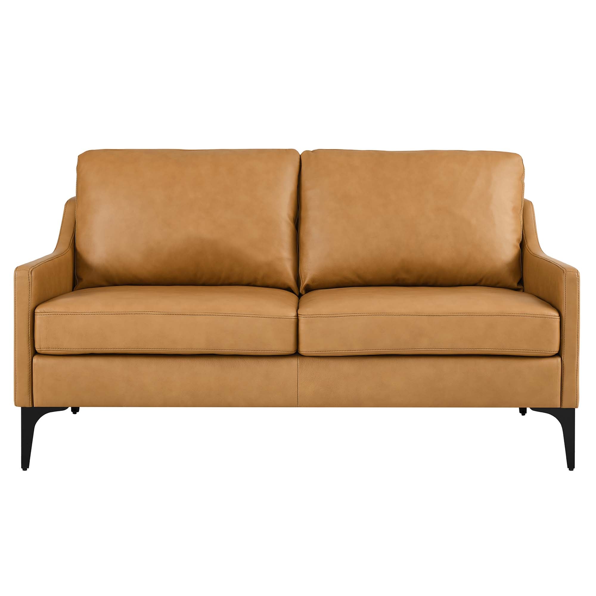 Corland Leather Loveseat - Tan