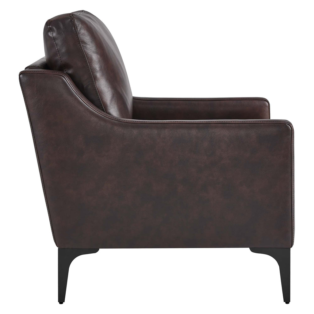 Corland Leather Armchair - Brown