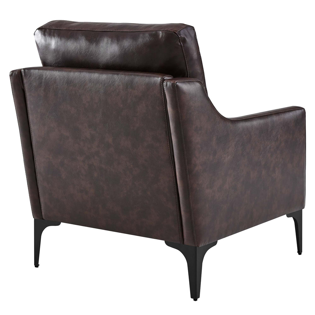 Corland Leather Armchair - Brown