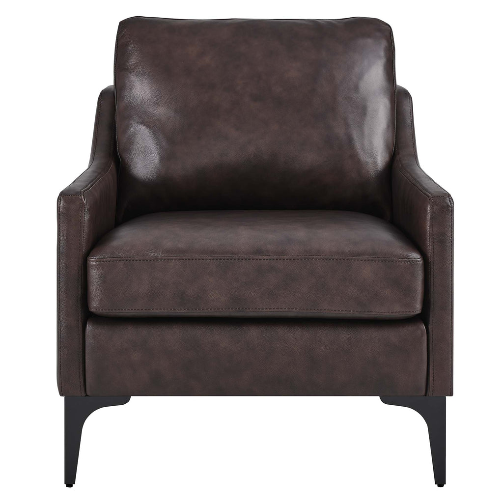 Corland Leather Armchair - Brown
