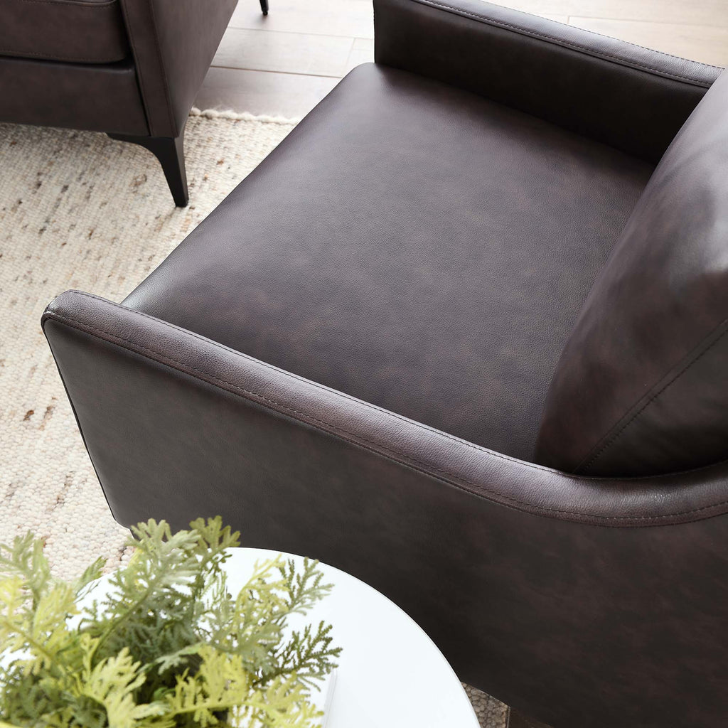 Corland Leather Armchair - Brown