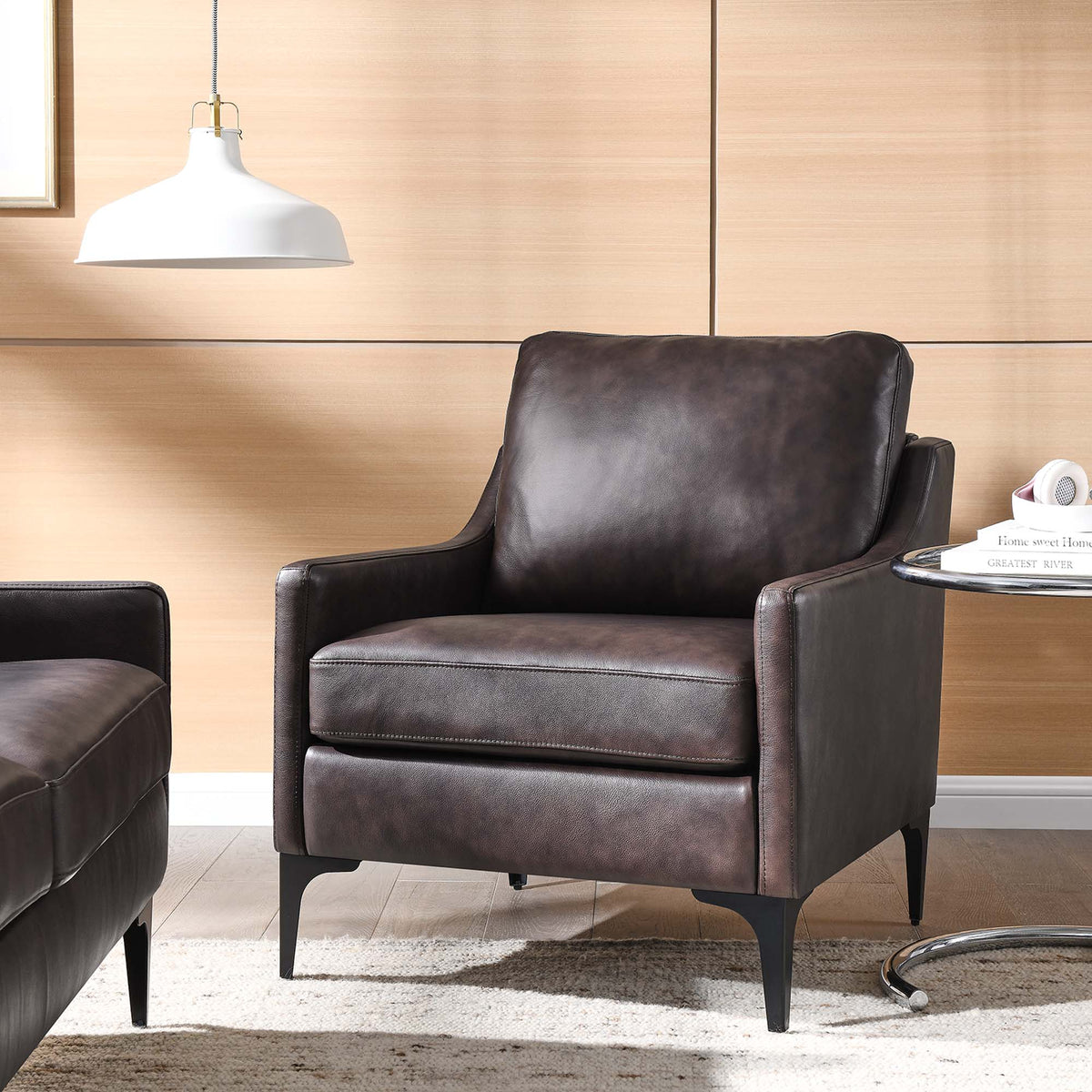 Corland Leather Armchair - Brown
