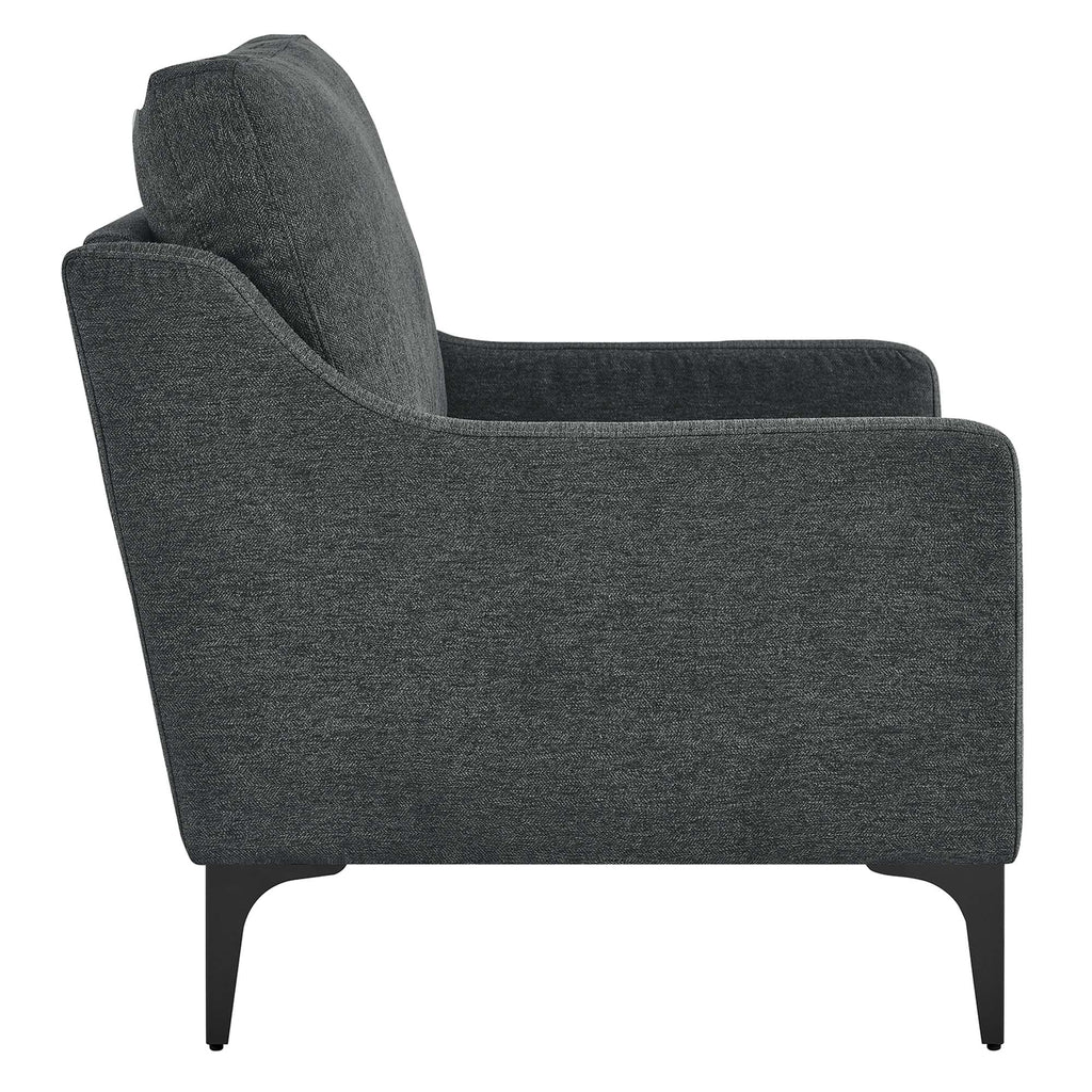 Corland Upholstered Fabric Armchair - Charcoal