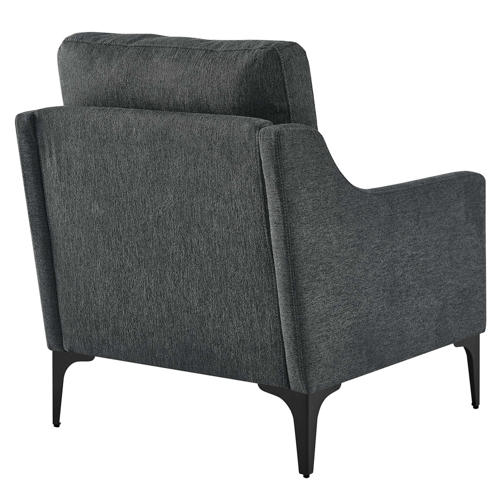 Corland Upholstered Fabric Armchair - Charcoal