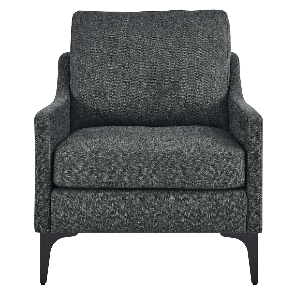 Corland Upholstered Fabric Armchair - Charcoal