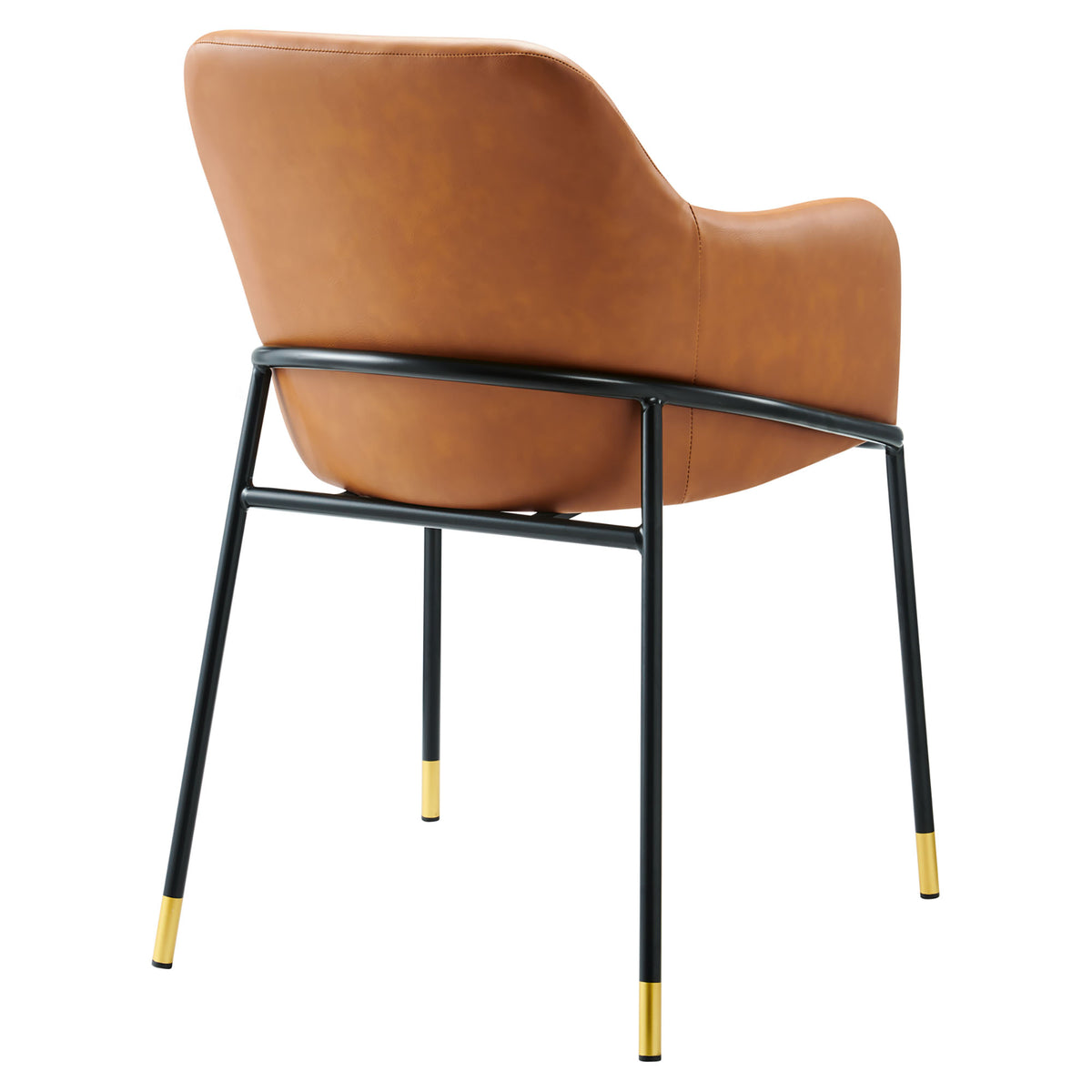 Jovi Vegan Leather Dining Chair Set of 2 - Black Tan
