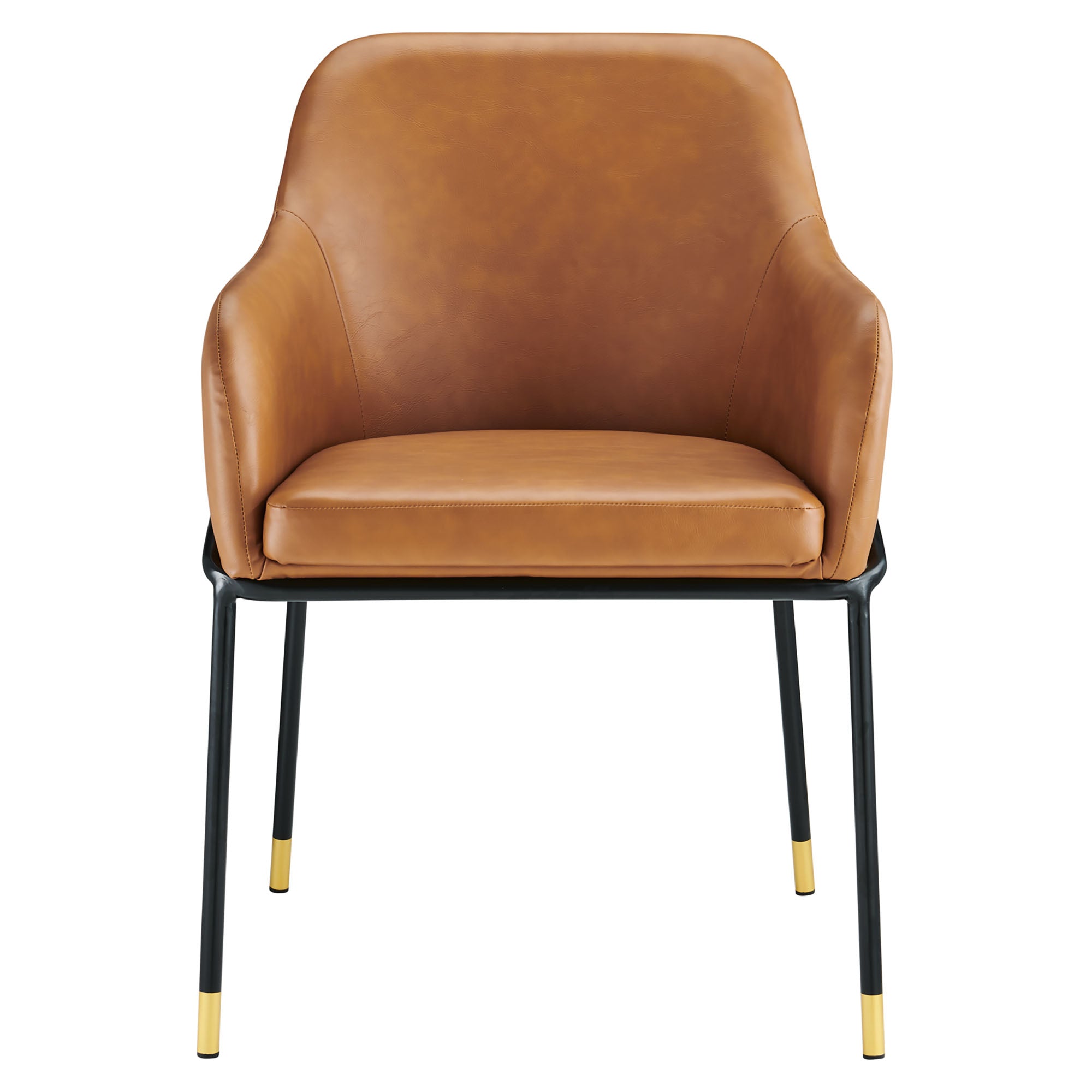 Jovi Vegan Leather Dining Chair Set of 2 - Black Tan