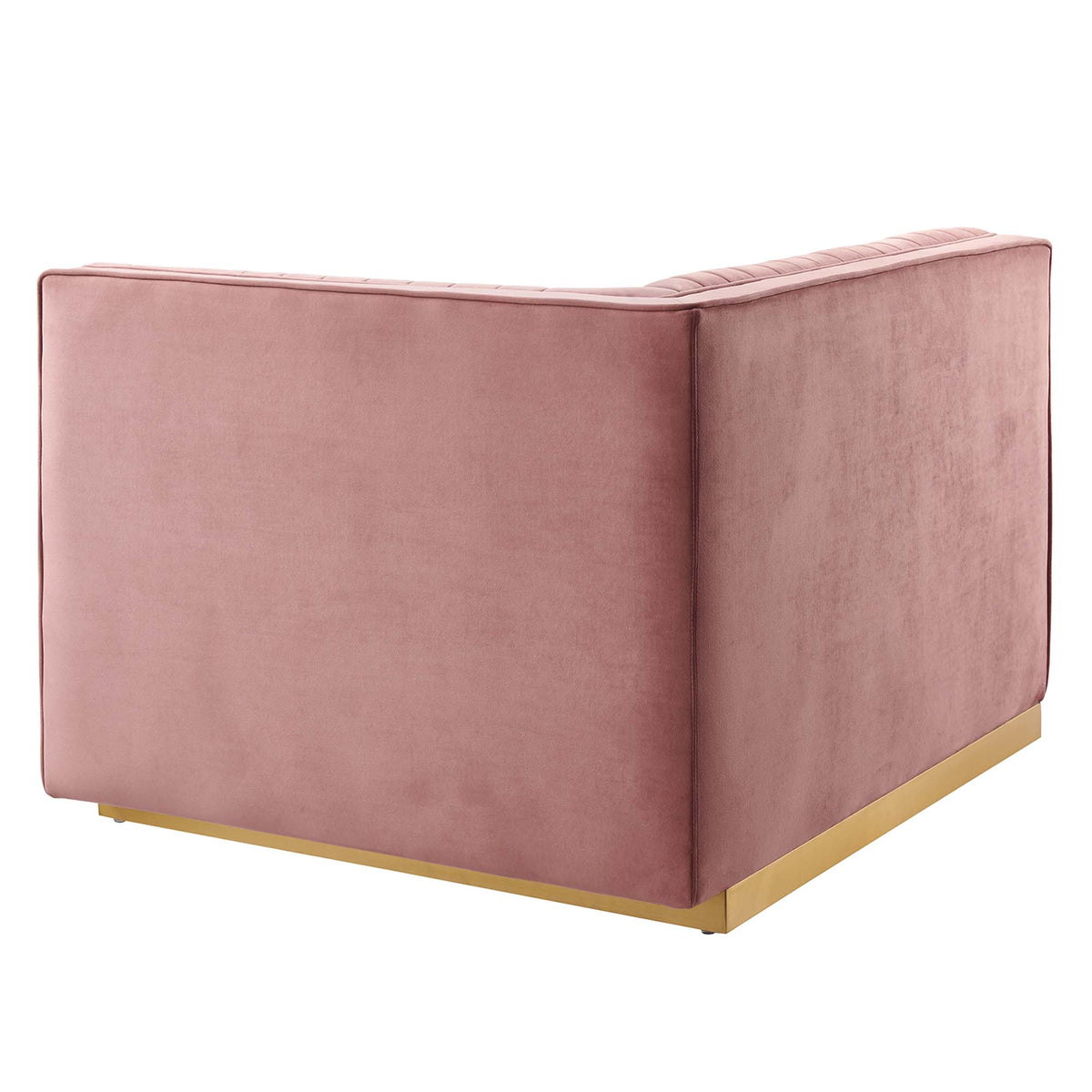 Sanguine Channel Tufted Performance Velvet Modular Sectional Sofa Right-Arm Chair - Dusty Rose
