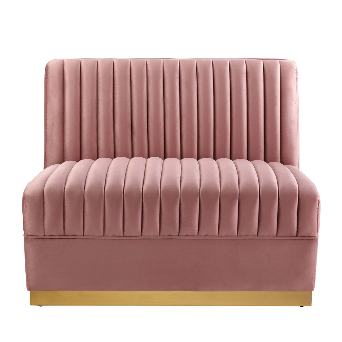 Sanguine Channel Tufted Performance Velvet Modular Sectional Sofa Armless Chair - Dusty Rose