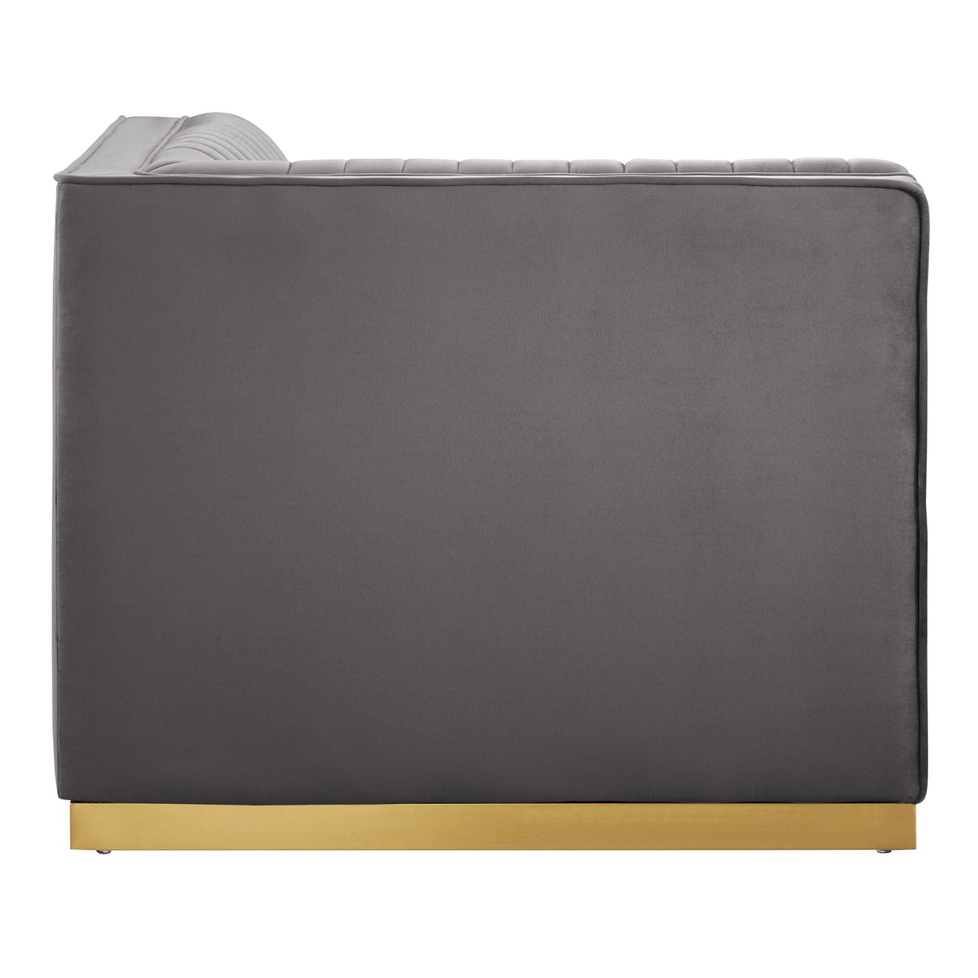 Sanguine Channel Tufted Performance Velvet Modular Sectional Sofa Right Corner Chair - Gray