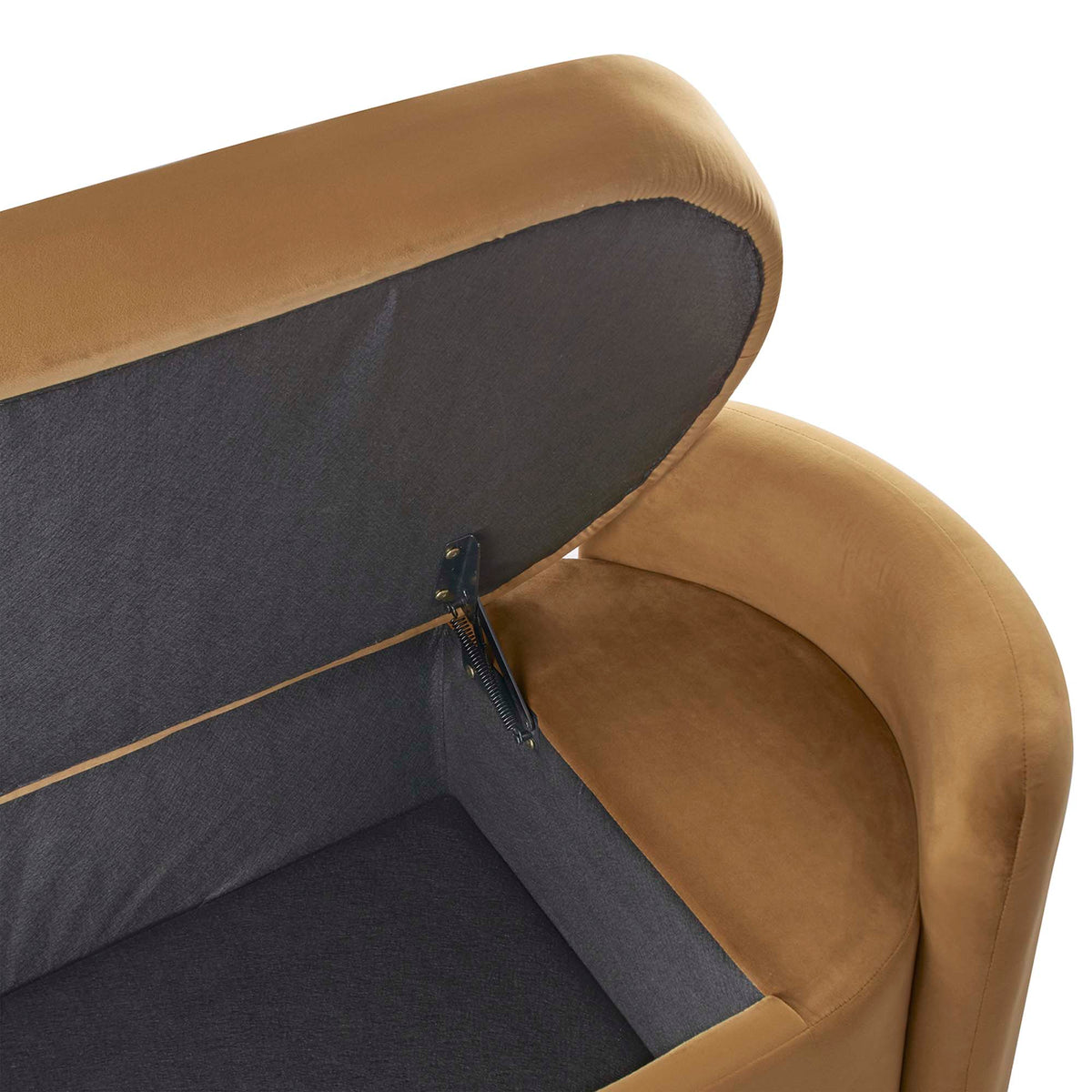 Nebula Upholstered Performance Velvet Bench - Cognac