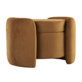 Nebula Upholstered Performance Velvet Ottoman - Cognac