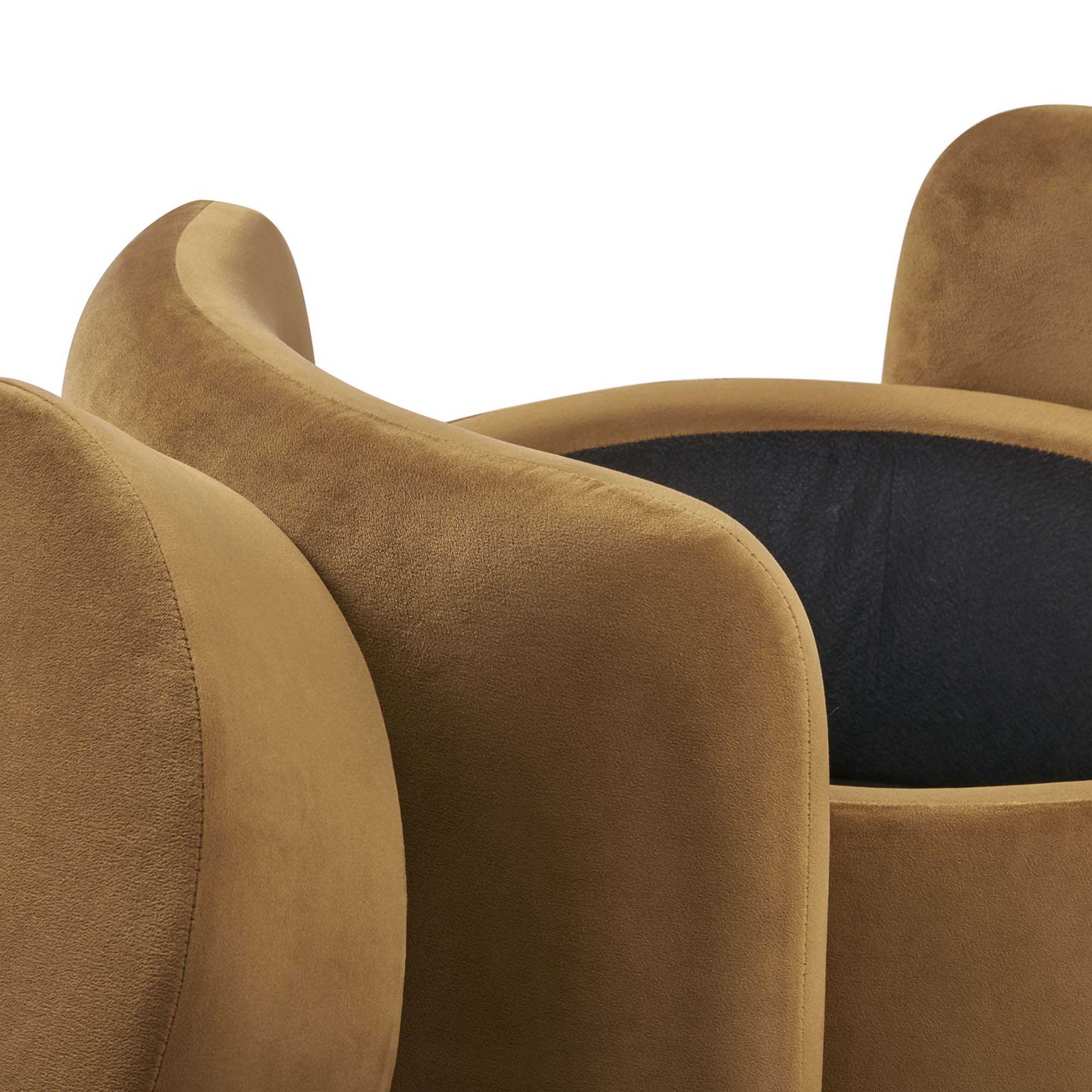 Nebula Upholstered Performance Velvet Ottoman - Cognac
