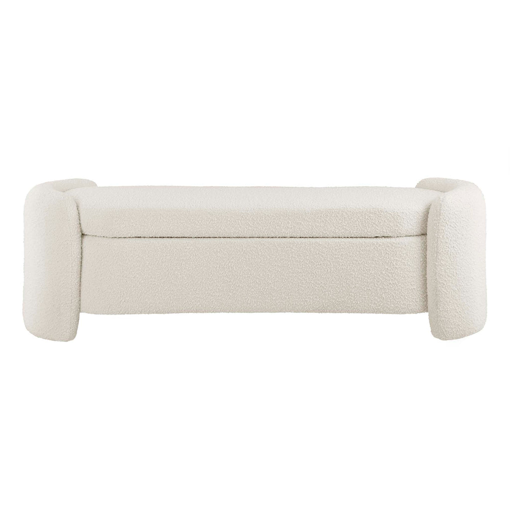 Nebula Boucle Upholstered Bench - Ivory