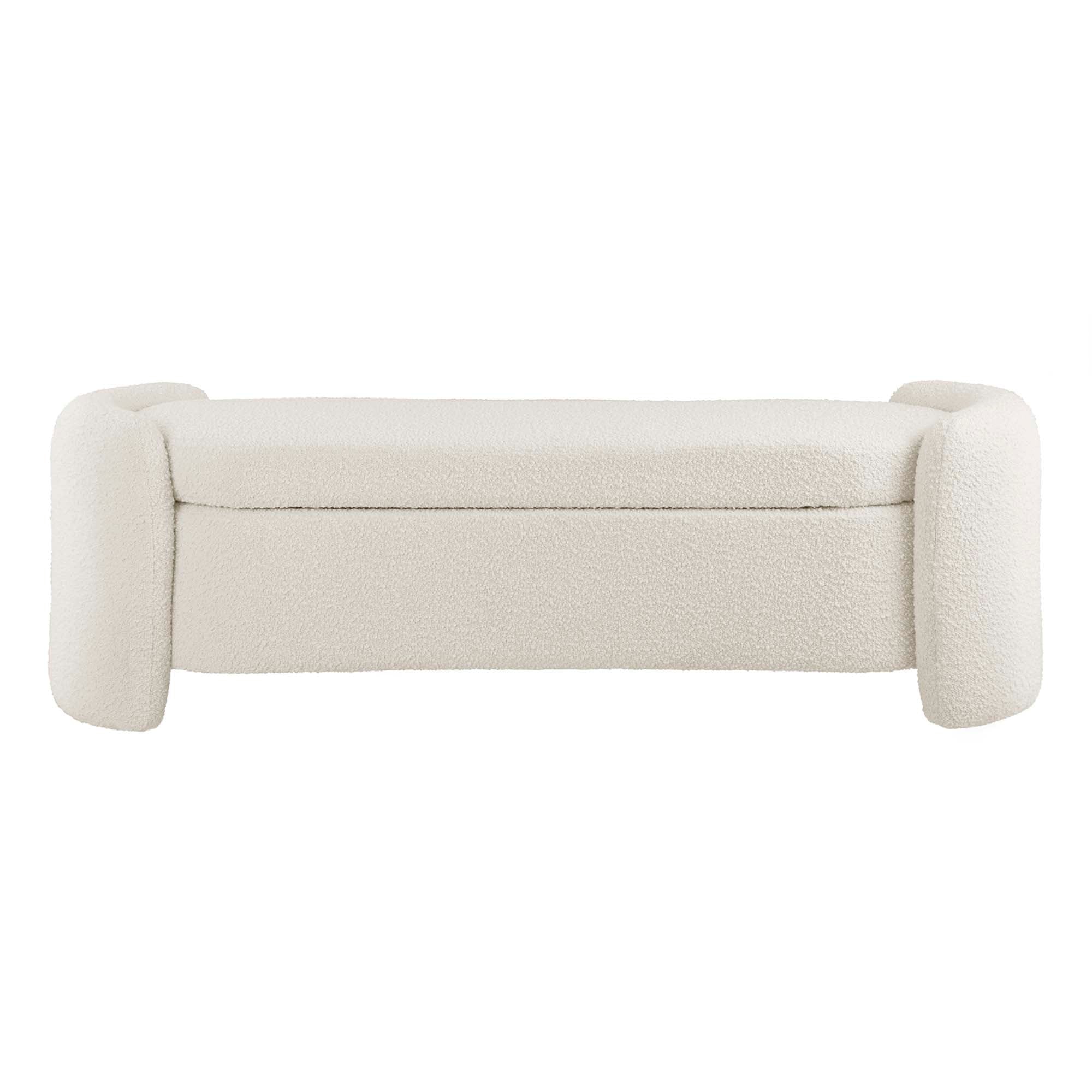 Nebula Boucle Upholstered Bench - Ivory