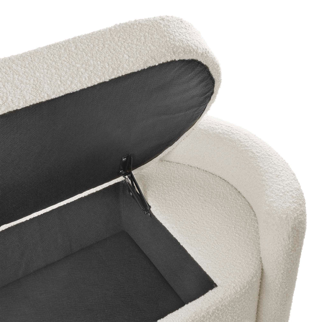 Nebula Boucle Upholstered Bench - Ivory