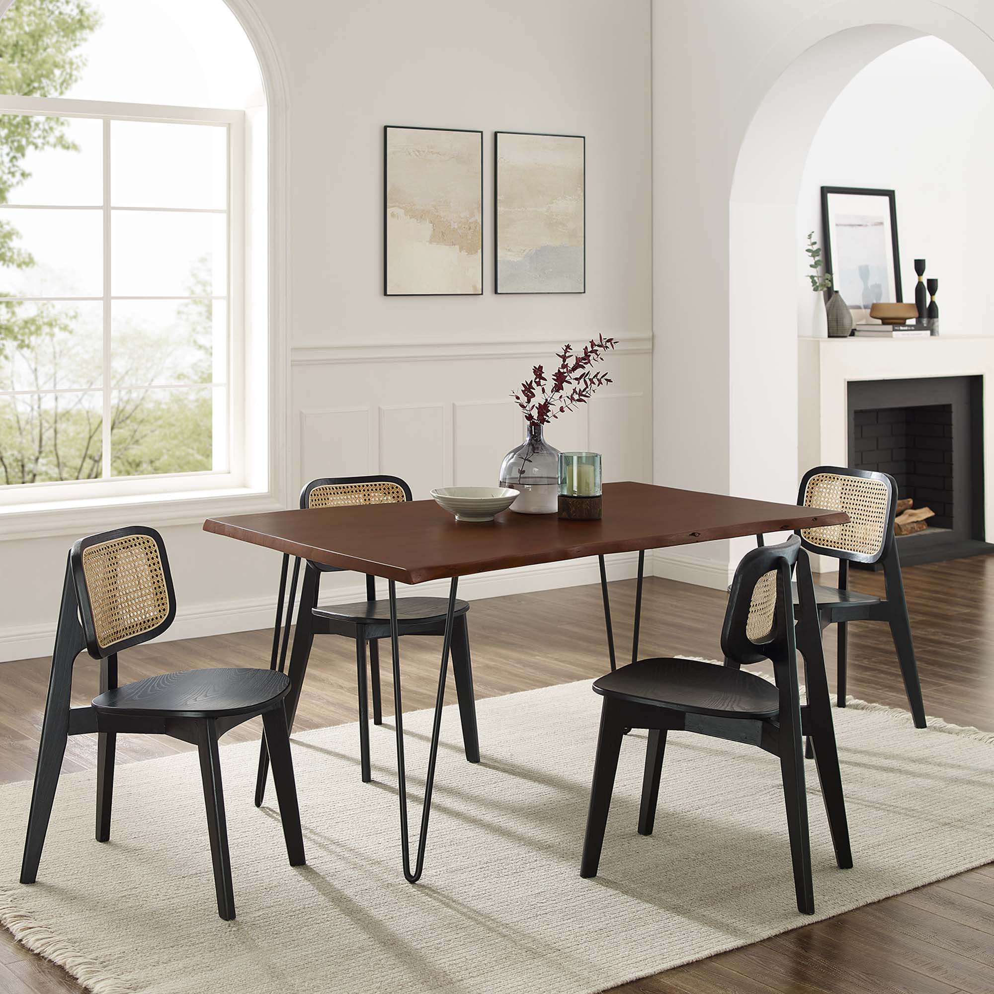 Ardor 60" Live Edge Acacia Wood Acacia Wood Dining Table - Black Walnut