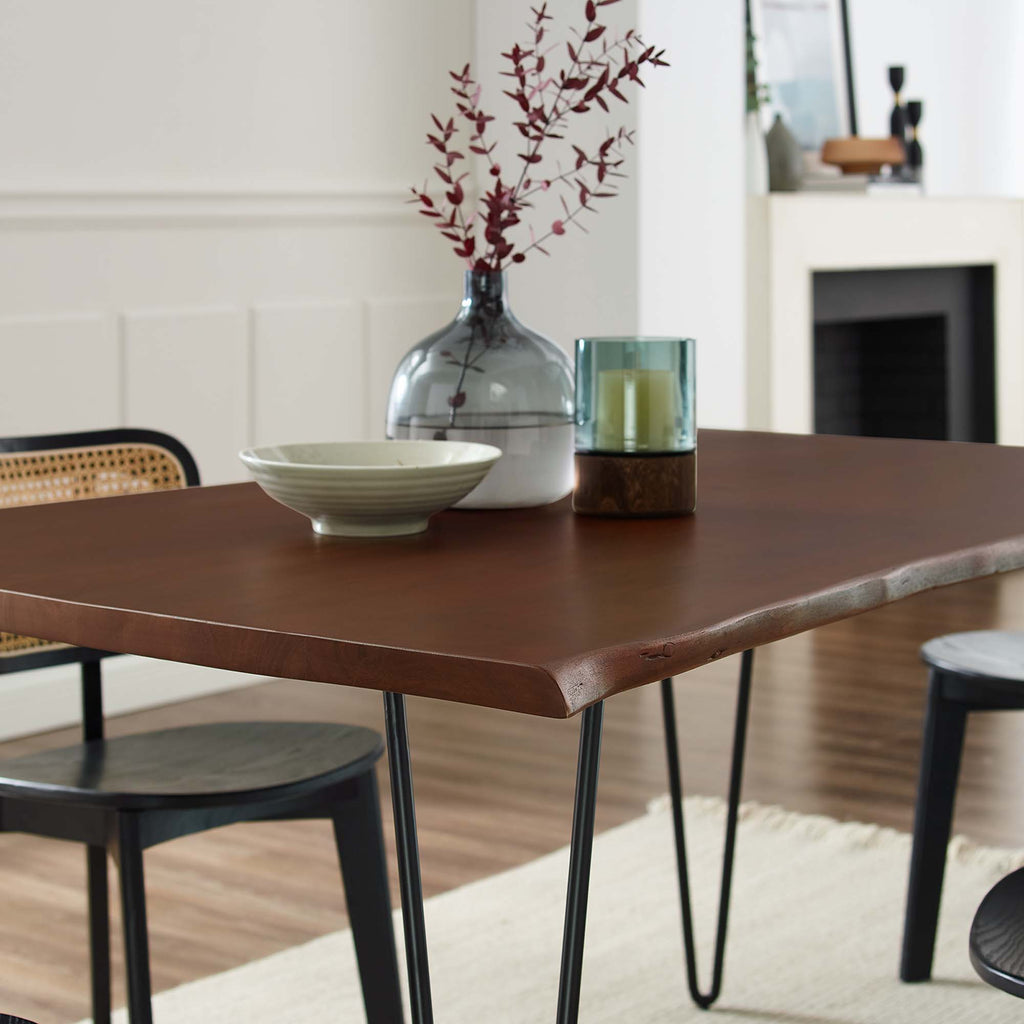 Ardor 60" Live Edge Acacia Wood Acacia Wood Dining Table - Black Walnut