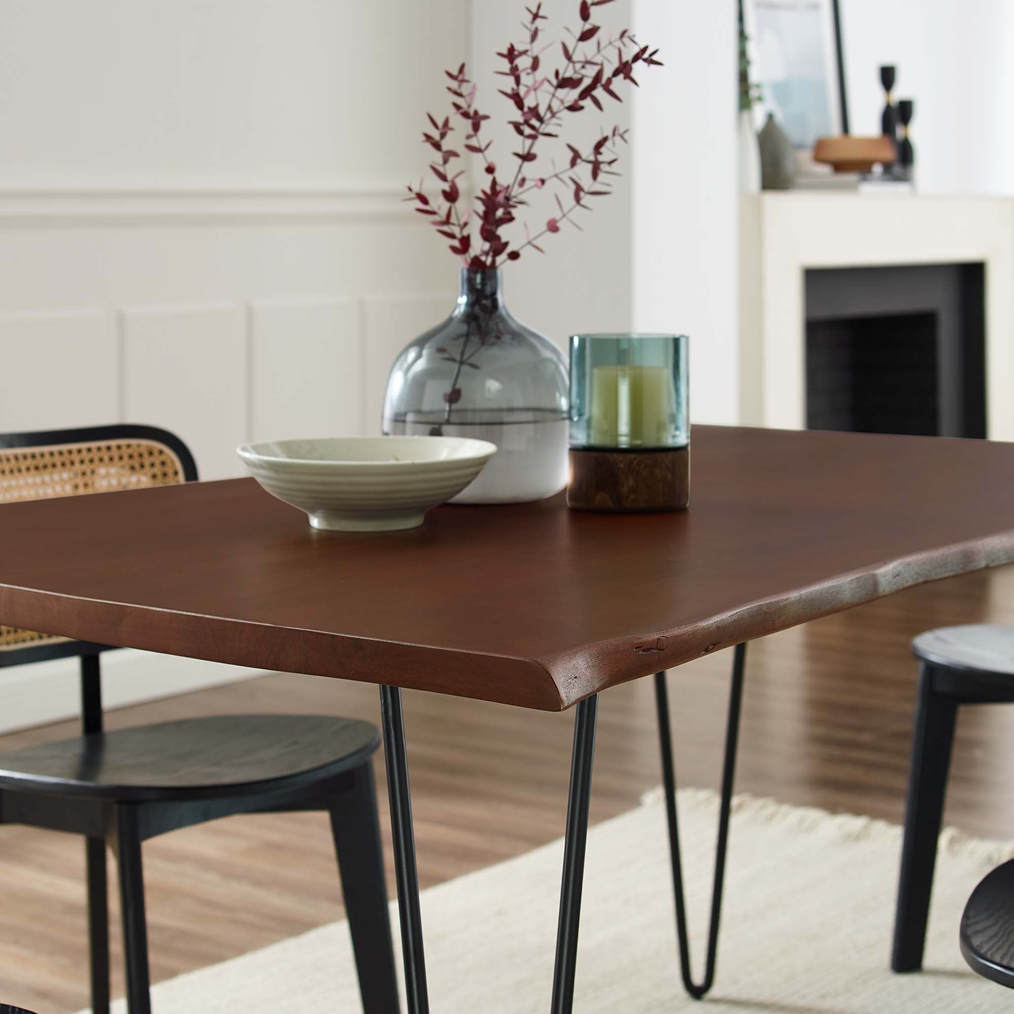 Ardor 60" Live Edge Acacia Wood Acacia Wood Dining Table - Black Walnut