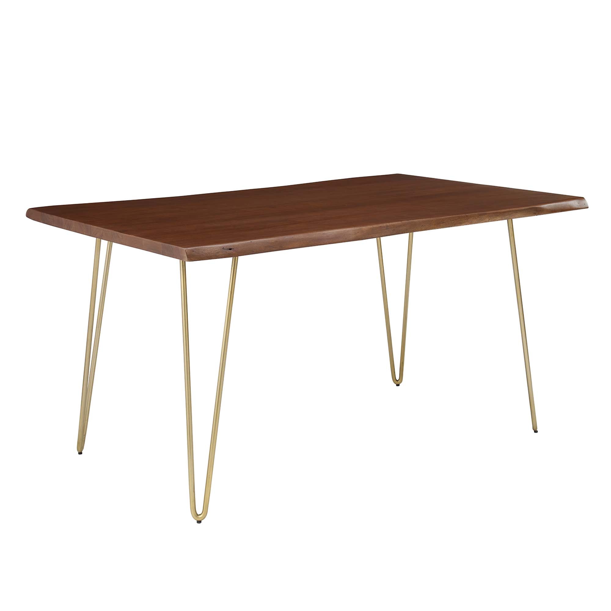 Ardor 60" Live Edge Acacia Wood Acacia Wood Dining Table - Gold Walnut