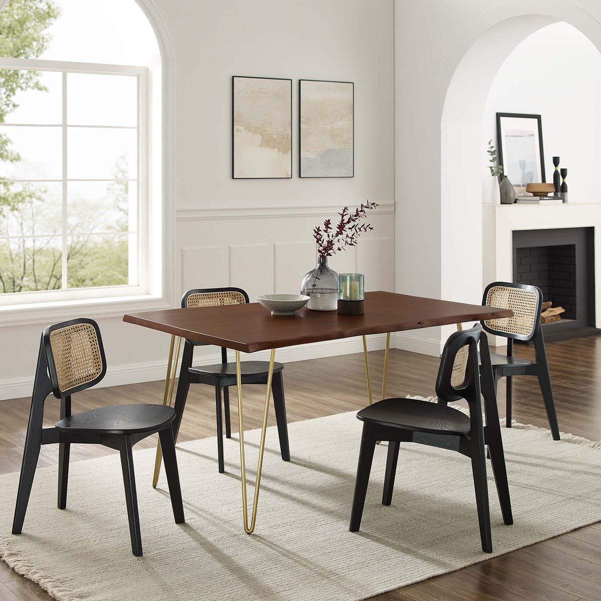 Ardor 60" Live Edge Acacia Wood Acacia Wood Dining Table - Gold Walnut
