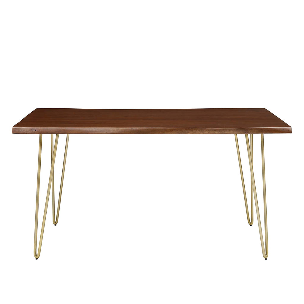 Ardor 60" Live Edge Acacia Wood Acacia Wood Dining Table - Gold Walnut