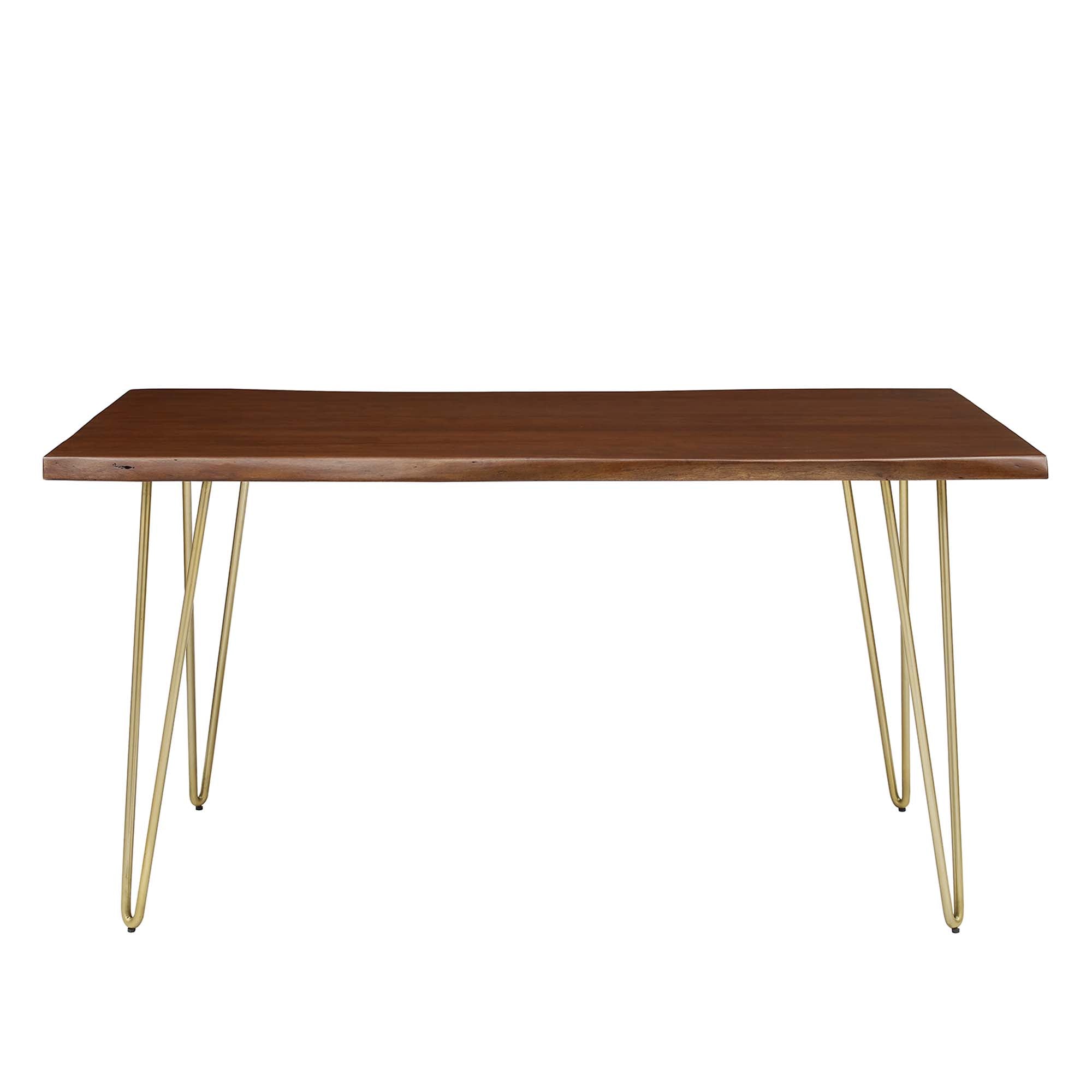 Ardor 60" Live Edge Acacia Wood Acacia Wood Dining Table - Gold Walnut