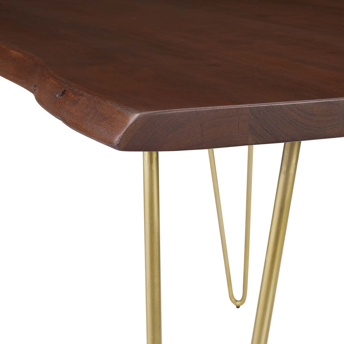 Ardor 60" Live Edge Acacia Wood Acacia Wood Dining Table - Gold Walnut