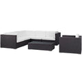 Corona 7 Piece Outdoor Patio Sectional Set - Espresso White