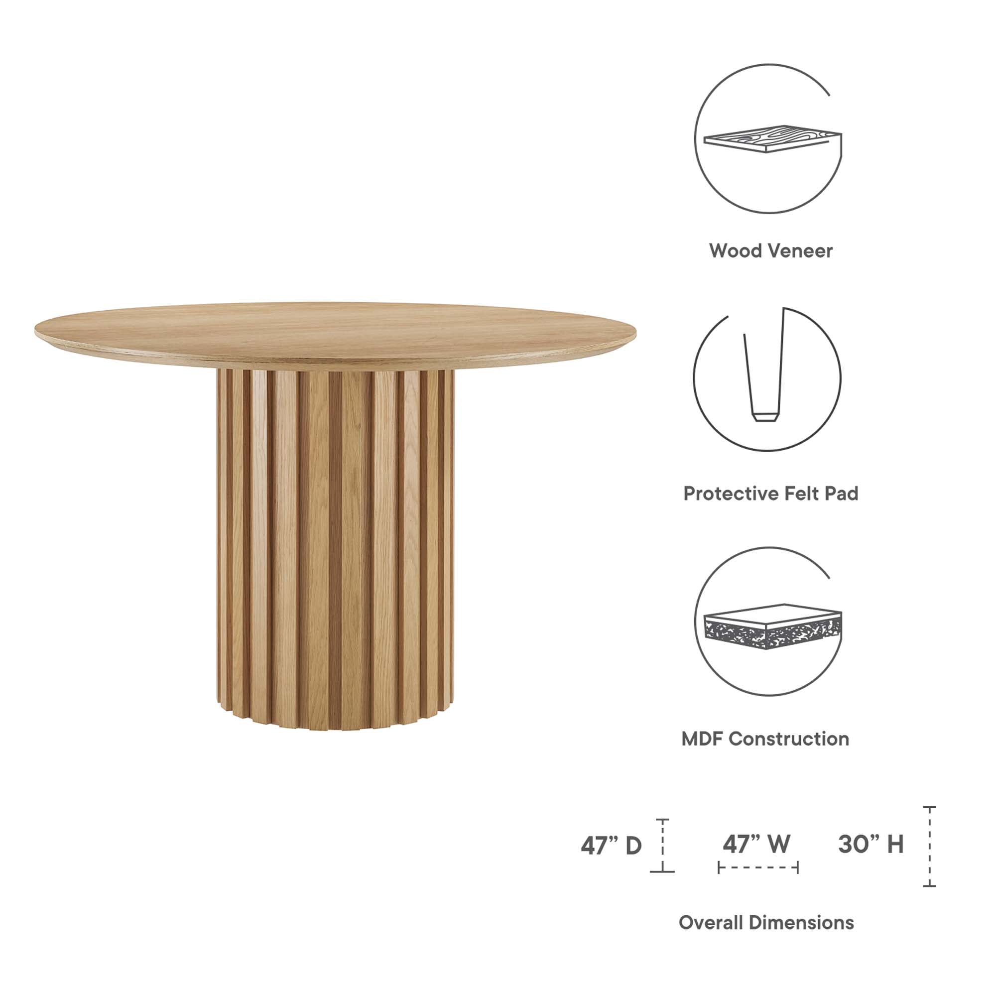 Senja 47" Round Dining Table - Oak